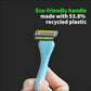 with Earth Razor with Pace 6 Pro Cartridges • Handle Made from Post Recycled Plastic • Premium Blades For Men and Women Body & Face Shaving • One Handle and 5 Cartridges