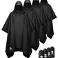 Adult Rain Poncho Waterproof Hooded Raincoat Lightweight Packable