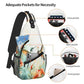 Sling Bag Hummingbird Flower Watercolor Hiking Daypack Crossbody Shoulder Backpack Travel Chest Pack for Men Women
