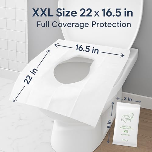 Individually Wrapped XXL Toilet Seat Covers Disposable Flushable for Travel (30 Count)