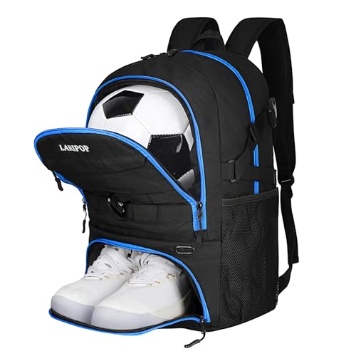 Soccer Backpack Bag with Ball Holder Ventilated Shoe Compartment Large Capacity Sports Gear Bag for Basketball Volleyball Gym