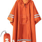 Adult Rain Poncho Waterproof Hooded Raincoat Lightweight Packable