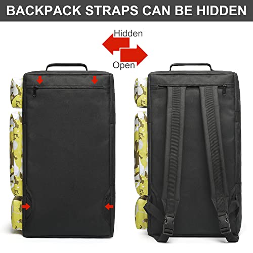 4 Way Gym Bags for Men Gym Duffle Bag Sports Duffle Bag Backpack with Shoe Compartment & Wet Pocket