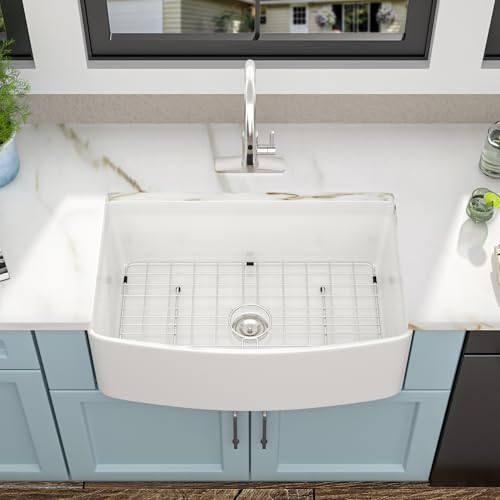 33"x19" White Farmhouse Kitchen Sink