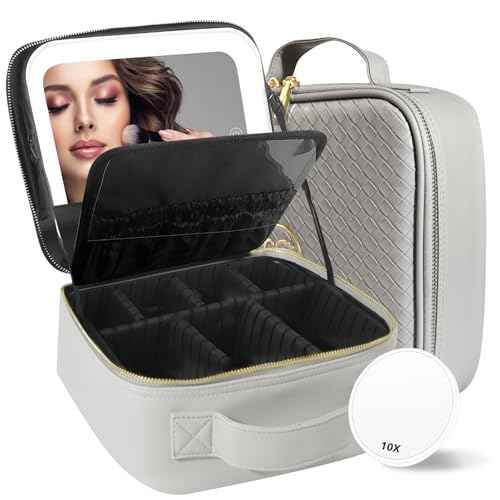 Travel Makeup Bag Cosmetic Bag Makeup Organizer Bag with Lighted Mirror