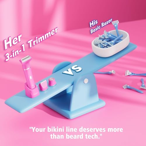 3-in-1 Bikini Trimmer for Women, Electric Shaver, Grooming Kit