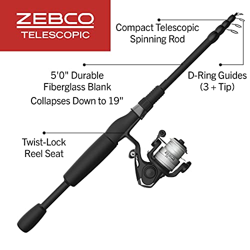 33 Micro Spinning Reel and Telescopic Fishing Rod Combo
