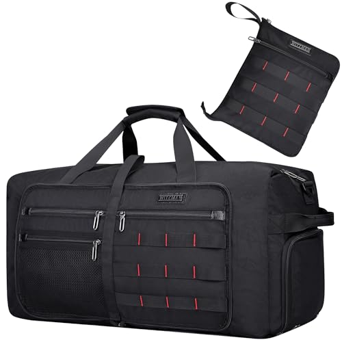 Foldable Duffle Bag for Men Large 65L Travel with Shoe Compartment