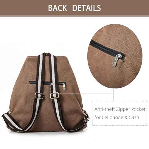 Women Canvas Backpack Daypack Casual Shoulder Bag
