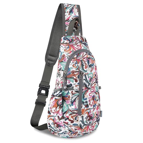 Small Sling Bag Lightweight Crossbody Bag for Easter Gifts Women Men Hiking Backpack Travel Shoulder Bag Chest Daypack for Gym Work Outdoor Sports Mix