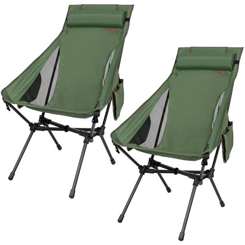 2 Pack High Back Camping Chair for Adults (2 Count)