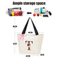 Tote Bag, A-Z Initial Monogrammed Waterproof Tote Bag, Bridesmaid Gifts for Women, Black and Pink (T, Beige)