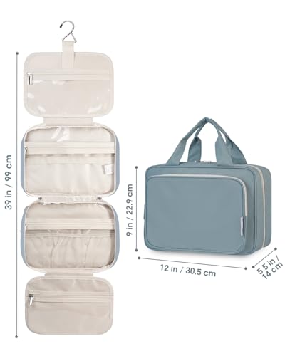 Travel Toiletry Bag for Women Large Hanging Makeup Bag Organizer Toiletries Bag for Full Size Essentials Accessories Cosmetics