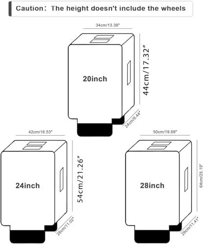 3 Piece Clear Luggage Cover Set Fits 20 24 28 Inch Suitcase Protector (3 Count)