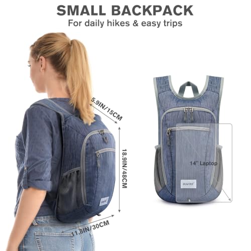10 15L Small Rucksack Foldable Backpack Lightweight Packable Daypack Travel Outdoor Hiking Shoulder Bag