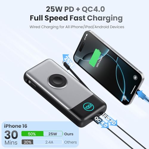 Portable Charger for iPhone with Built