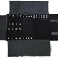 Velvet Travel Jewelry Case Roll Bag Organizer for Necklace Bracelet Earrings Ring (Black) (Black set)