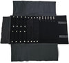Velvet Travel Jewelry Case Roll Bag Organizer for Necklace Bracelet Earrings Ring (Black) (Black set)
