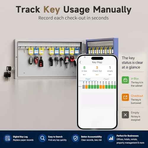 24 Key Lock Box Smart Key Organier Cabinet with Keypad & App for Office