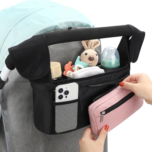 Universal Stroller Organizer with Insulated Cup Holder