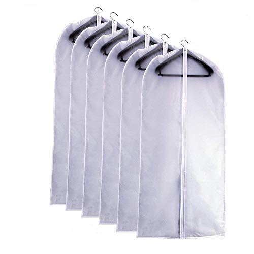 Garment Bags Covers 24''X60'' Dress Bags for Hanging Clothes (6 Count)