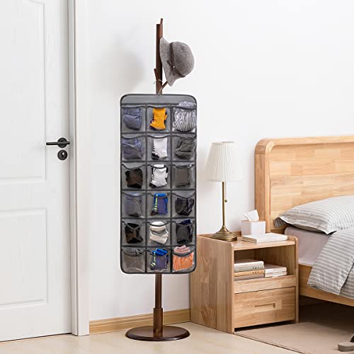 Dual Sided Hanging Closet Organizer for Socks Underwear Bra Kids Storage Organizer for Baby Clothes Toddler Shoes with 26 Pockets