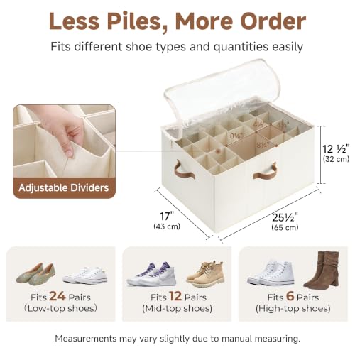 24 Pair Large Closet Shoe Organizer