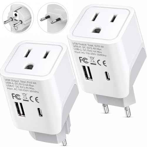 European Plug Adapters Combo (2 Count)
