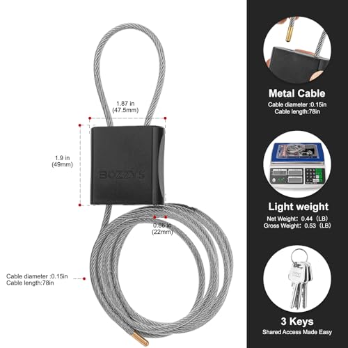 Cable Lock with 3 Keys