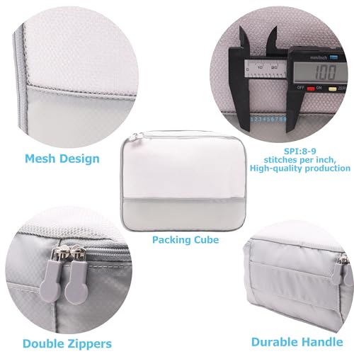 9 Piece Gray Travel Organizer Set with 4 Packing Cubes
