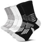 Crew Compression Socks Athletic Running Socks for Men Women Plantar Fasciitis Relief 3 Pairs