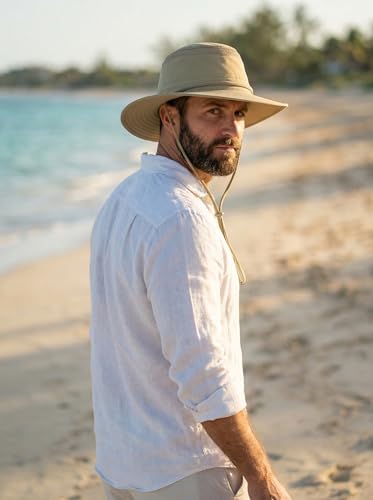 Cimarron Safari Sun Hat with Wide Brim for Outdoor Fishing Hiking Putty