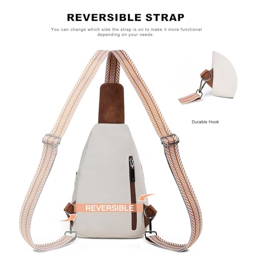 7L Crossboydy Sling Bag for Women Vegan Leather Crossbody Purse Fanny Pack Chest Bag for Travel