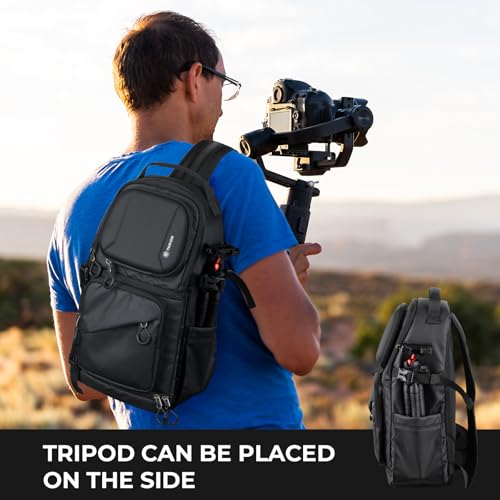2-in-1 Camera Backpack & Shoulder Sling Bag Compact 9L Black TR-S