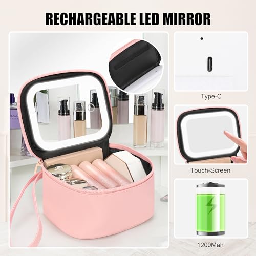 Mini Makeup Bag with Led Mirror