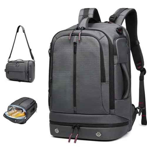 16 Inch Laptop Backpack Water Resistant Carry On Daypack Backpack Anti Theft Travel Rucksack Backpack with Shoe Compartment Shoulder Strap for Men Women