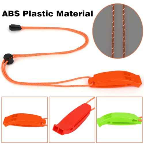 6PCS Safety Survival Whistles with Adjustable Reflective Lanyard