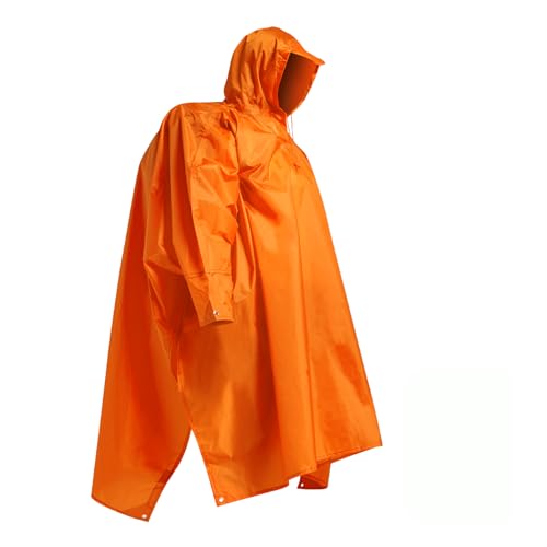 Hooded Rain Poncho for Adult with Pocket Waterproof Lightweight Unisex Raincoat for Hiking Camping Emergency