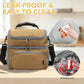 Double Layer Cooler Insulated Lunch Bag Adult Lunch Box Large Tote Bag for Men (Brown)