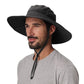 UPF50+ Mens Sun Hat Wide Brim Sun Protection Hat Mens Womens Large Brim Bucket Beach Fishing Gardening Hat Black