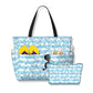 Waterproof Beach Tote Pool Bags for Women Ladies Extra Large Gym Tote Carry On Bag Wave starfish With Wet Compartment for Weekender Travel