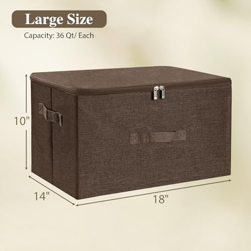 Fabric Storage Bins with Zipper Lids