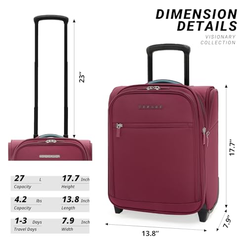 Underseat Carry On Luggage with Wheels