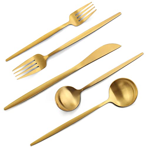 Matte Gold Silverware Set (4 Count)