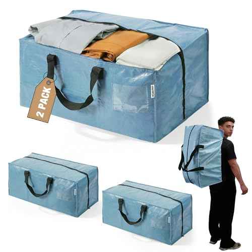 2 Pack Extra Large Moving Bags with Backpack Straps & Handles (2 Count)