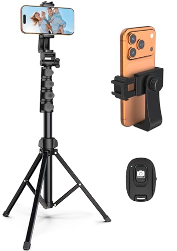 64” Tripod for Cell Phone & Camera with Remote and Phone Holder