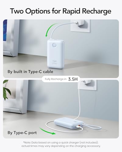 Portable Charger 20000mAh 30W Fast Charging with 2 Cables