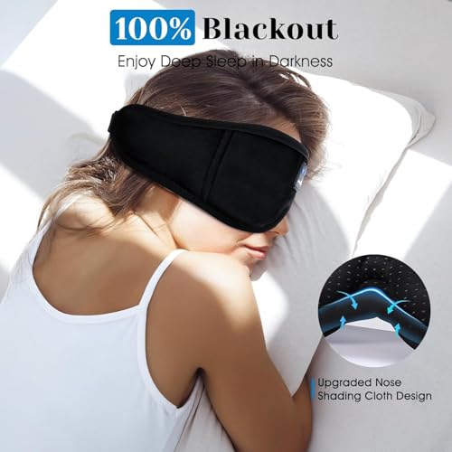 3D Sleep Headphones Bluetooth 5.4 Sleep Mask with HD Speakers