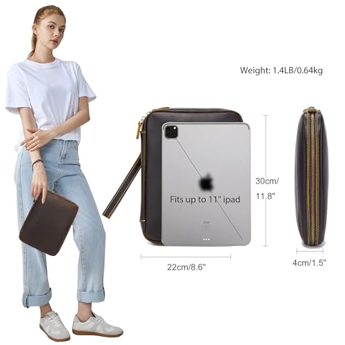 Full Grain Leather Electronic Organizer Accessory Travel Tech Pouch