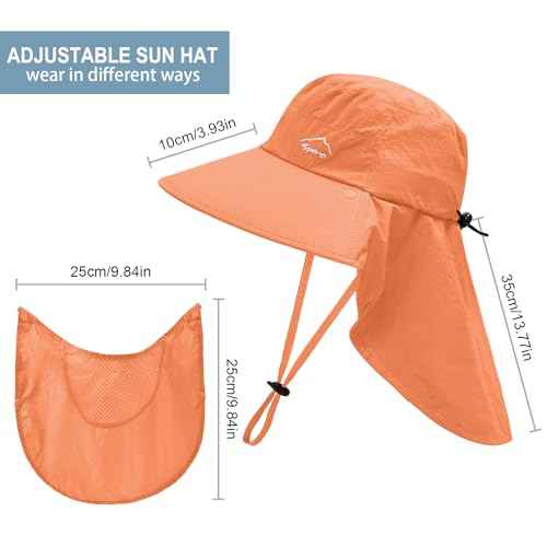Sun Hat for Men Women with Neck Flap
